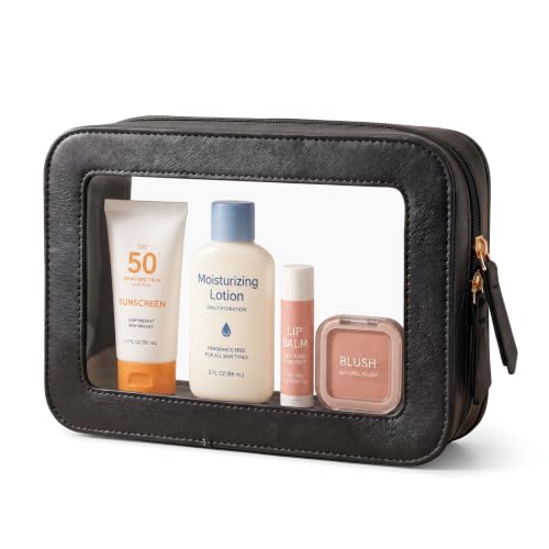 Clear Makeup Bags for Beach (O-Black)