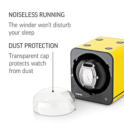 Watch Winder for Automatic Watches with Vertical Rotor Stop (Yellow)