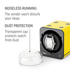 Watch Winder for Automatic Watches with Vertical Rotor Stop (Yellow)