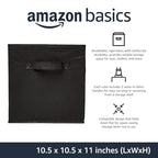Collapsible Fabric Storage Bins Organizer with Handles (Black / 10.5"x10.5"x11")