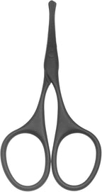 Multicolor Professional Grooming Scissors for Personal Care Facial Hair Removal and Ear Nose Eyebrow Trimming Stainless Steel Fine Straight Tip Scissors 3.9 Inch (Curved Safety Head Black)