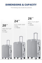 20 Inch Carry On Zipperless Luggage with Cup Holder (Silver (PC+Aluminum) / Carry on 20inch)