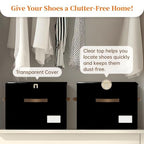 Shoe Organizer for Closet (2Pack Black)