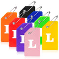 8 Pack Initial Luggage Tags for Suitcases Airplane Travel Essentials (Colorful / Letter L)