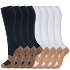 8 Pairs Compression Socks for Men & Women 20 (Small-Medium / 25-8 pairs-black/white/nude copper)