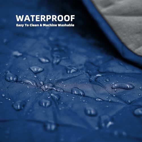 Large Waterproof Outdoor Blanket Thick Fleece 80" x 58" (Premium Blue)