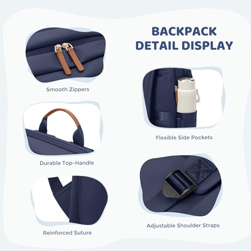 Hiking Travel Backpack for Women Casual Business Weekender Multilayer Laptop Bag (A-navy Blue / 16 Inch)