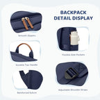 Hiking Travel Backpack for Women Casual Business Weekender Multilayer Laptop Bag (A-navy Blue / 16 Inch)