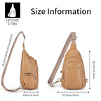 Crossbody Bags for Women Anti Theft Vegan Leather Sling Bag RFID Blocking Chest Bag for Travel (Light Brown-02)