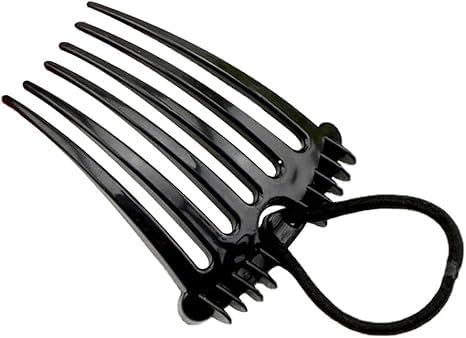 Black Cute for Bandette Comb, Comb with Elastic Band,Ponytail Bump It Up Volume Inserts Combs Fluffy Hair Comb Hair Styling Tool, Elastic Rubber Band Hair Combs