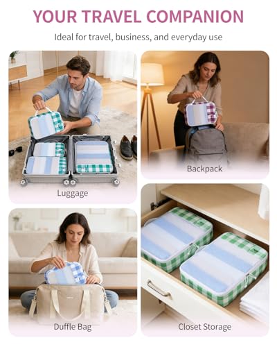 6 Set Packing Cubes for Travel Durable Suitcase Organizer Bags Set with Personalized Tag Travel Essentials with Shoe Bag Traveling Accessories for Luggage Machine Washable (Set of 6 / Wine Red)