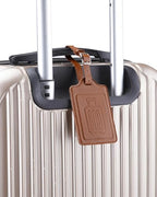 Leather Luggage Tags for Suitcases (Brown / 2 Pack)