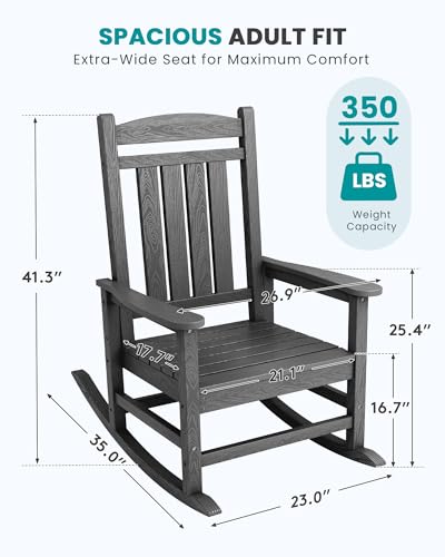 Outdoor Rocking Chair Set of 2 (Dark Gray / 2 Packs)