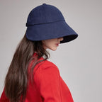 Linen Victorian Bonnet Hat Sun Cap (Small-Large / Navy)