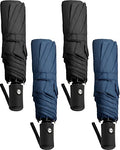 4 Pack Umbrellas for Rain (Navy Blue, Black)