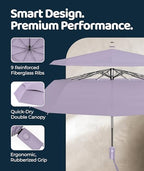 Windproof Travel Umbrella (Pastel Lavender 1-Pack / Standard)