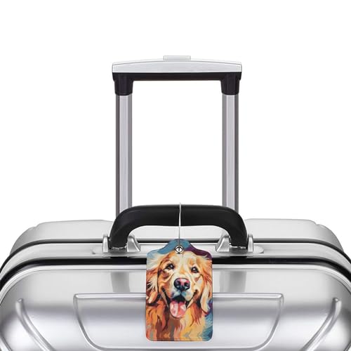Dog Leather Luggage Tag with Stainless Steel Ring (2 PCS / Dog)