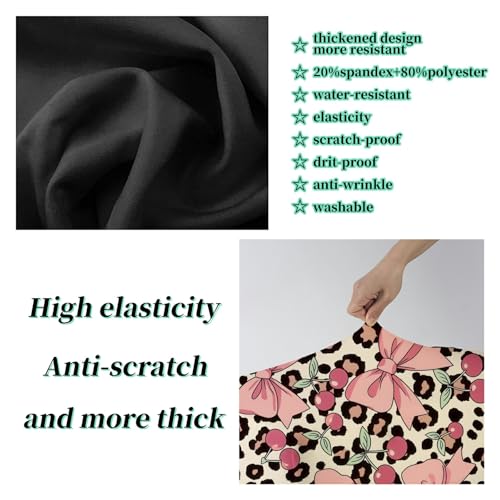 Luggage Cover Suitcase Protector + Luggage Tag (Coquette Pink Bows Leopard / XL)