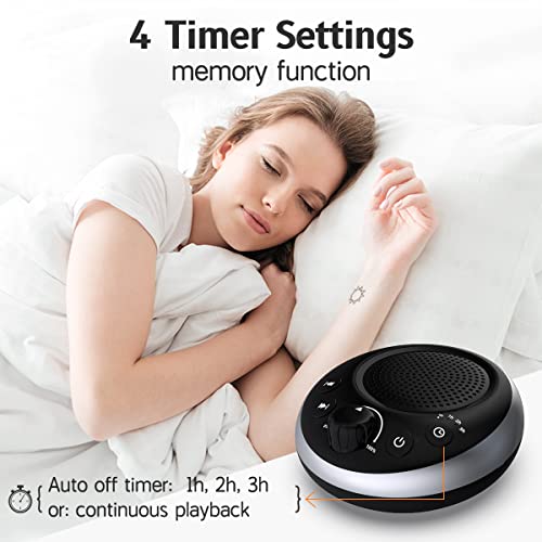 Sound Machine Loud White Noise Machine Nonstop Brown Noise Sleep Machine 30 Soothing Sounds for Baby Kids Adults Pink Noise Sounds Machine 36 (Black)