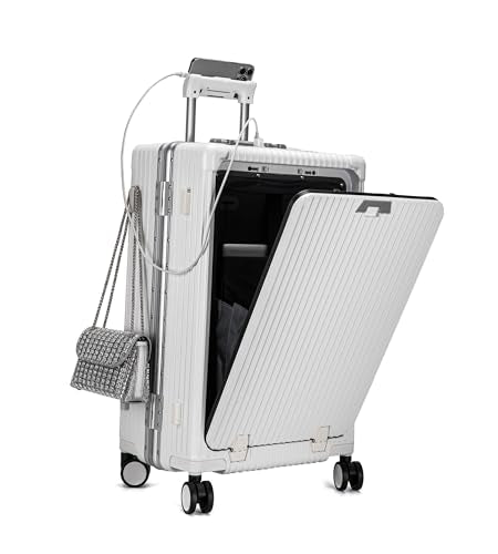PC Hardside Carry On Luggage (A1-Ivory White (zipperless closure) / 22.5")