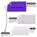 7 Pack Silicone Luggage Tags for Suitcases (Set of 7 / Purple)
