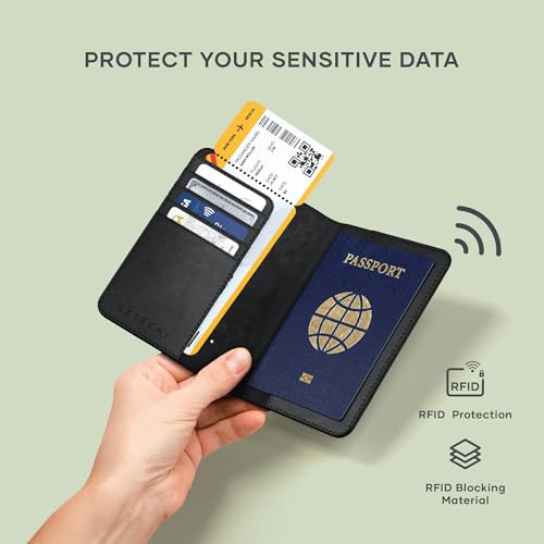 Passport Holder with Find My Tracking (Black)