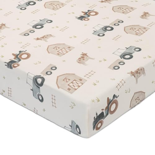 Charlie Farmhouse Tractor Crib Fitted Sheet (Farmhouse Tractor)