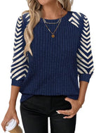 Womens Tops Long Sleeve Shirts Sweaters for Women Fall Teacher Outfits (Small / Blue Apricot)