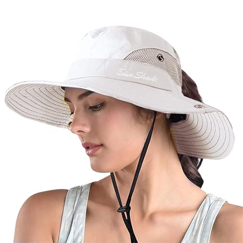 Women's Ponytail Safari Sun Hat (6 3/4-6 7/8 / 1-purebeige)