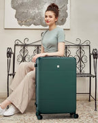 Expandable Medium Checked Luggage (Blackish Green / 24 Inch EXT)