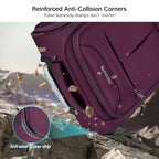 Underseat Carry On Luggage with Wheels (Purple / 16-Inch)