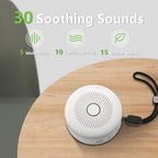 Portable White Noise Machine 30 Soothing Sounds Rechargeable Battery Small for Travel 32 Volume Control Noise Canceling Sleep Machine Sound Therapy for Baby Kids Adults (White)