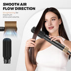 5-in-1 Hot Air Styler & Blow Dryer Brush Set - 700W Gentle Temperature Hair Multi-Styler with Auto-Wrap Curlers & Round Brush for Fine, Thin, or Damaged Hair, 100-120V US Outlet Only (Black Gold)