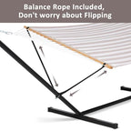 Outdoor Portable Hammock with Stand (78.7 x 55.1 in, Hammock with 144 in Stand / Light Gray)