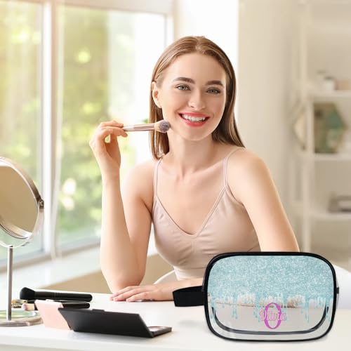 Custom Clear Makeup Toiletry Bag (Blue B)