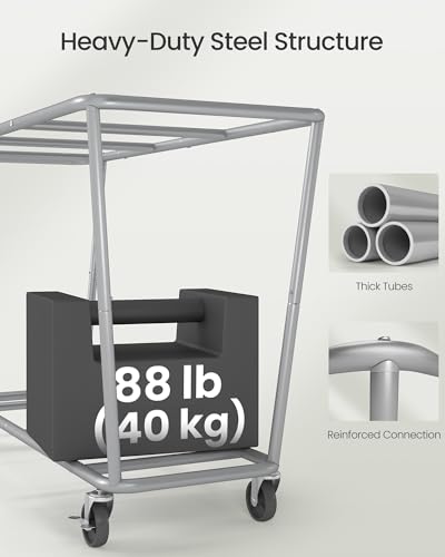 3 Section Laundry Basket with Wheels (Dark Gray + Ink Black / 290 L (3-Section))
