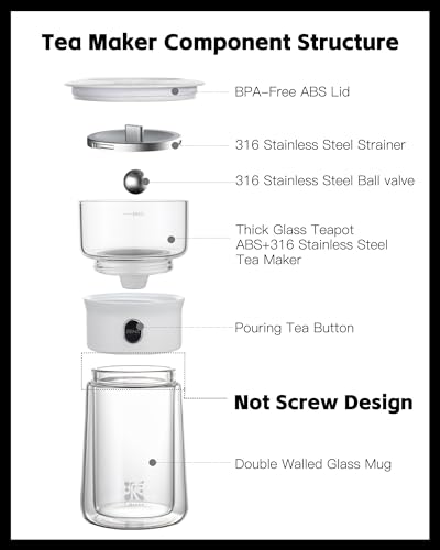 Modern Glass Infuser Pot (04-White / 9oz)
