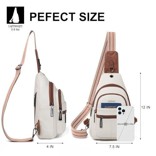 7L Sling Bag for Women Vegan Leather Crossbody Purse Chest Bags Fashionable Trendy Fanny Pack with Travel (7L / 7l-m-beige Brown)