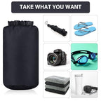 6 Pcs Waterproof Dry Bag Set for Kayaking & Camping (Black)
