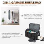 Carry On Garment Bag for Travel Convertible Garment Duffle Bag Suit Bags for Men Women Travel 2 in 1 Hanging Suitcase Business Travel Bag with Toiletry Bag (50l / Black)