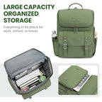 Vintage Backpack Travel Laptop Backpack with usb Charging Port for Women & Men College Backpack Fits 15.6 Inch Laptop dark green (Green)