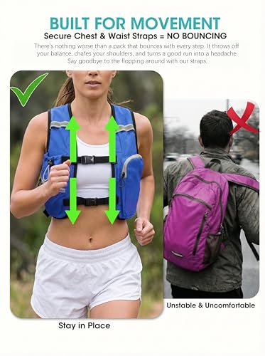 Foldable Small Hiking Backpack with 3 Strap Pockets (Royalblue-)