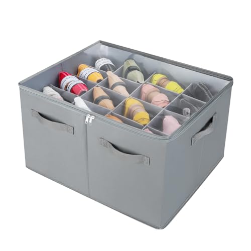 Shoe Organizer for Closet (Gray / Large(20.87''L x 16.54''W x 13.5''H))