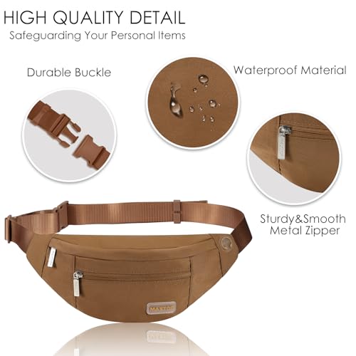 Small Crossbody Bags for Women Brown Fanny Pack for Traveling Casual (Brown / Large)