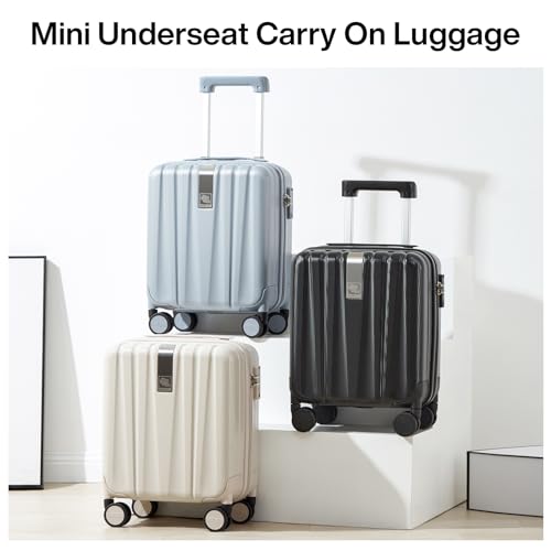 14 Inch Underseat Carry On Luggage with Wheels (14 Inch / Ivory White)