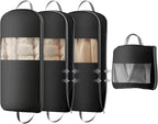 3 Pack 43" Garment Bags for Hanging Clothes (Black / 43" 3 Pack)