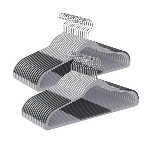 Plastic Clothes Hangers (50 Pack / Light Gray + Dark Gray)