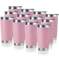 20oz Stainless Steel Tumbler Bulk with Lid (12 Count (Pack of 1) / Pink)
