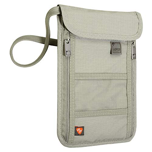 RFID Blocking Stash Neck Wallet (Taupe)