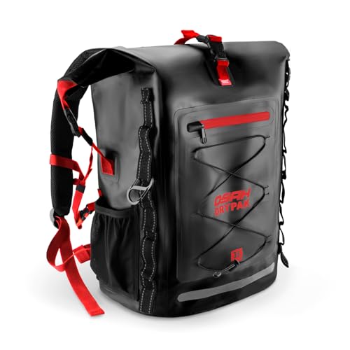 Waterproof Backpack Dry Bag 25L (Black Red / 35L)